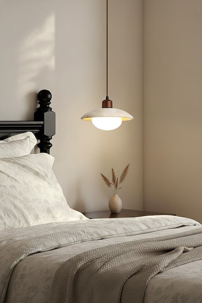 Travertine Disc Pendant Light - view 3 | vexalamps