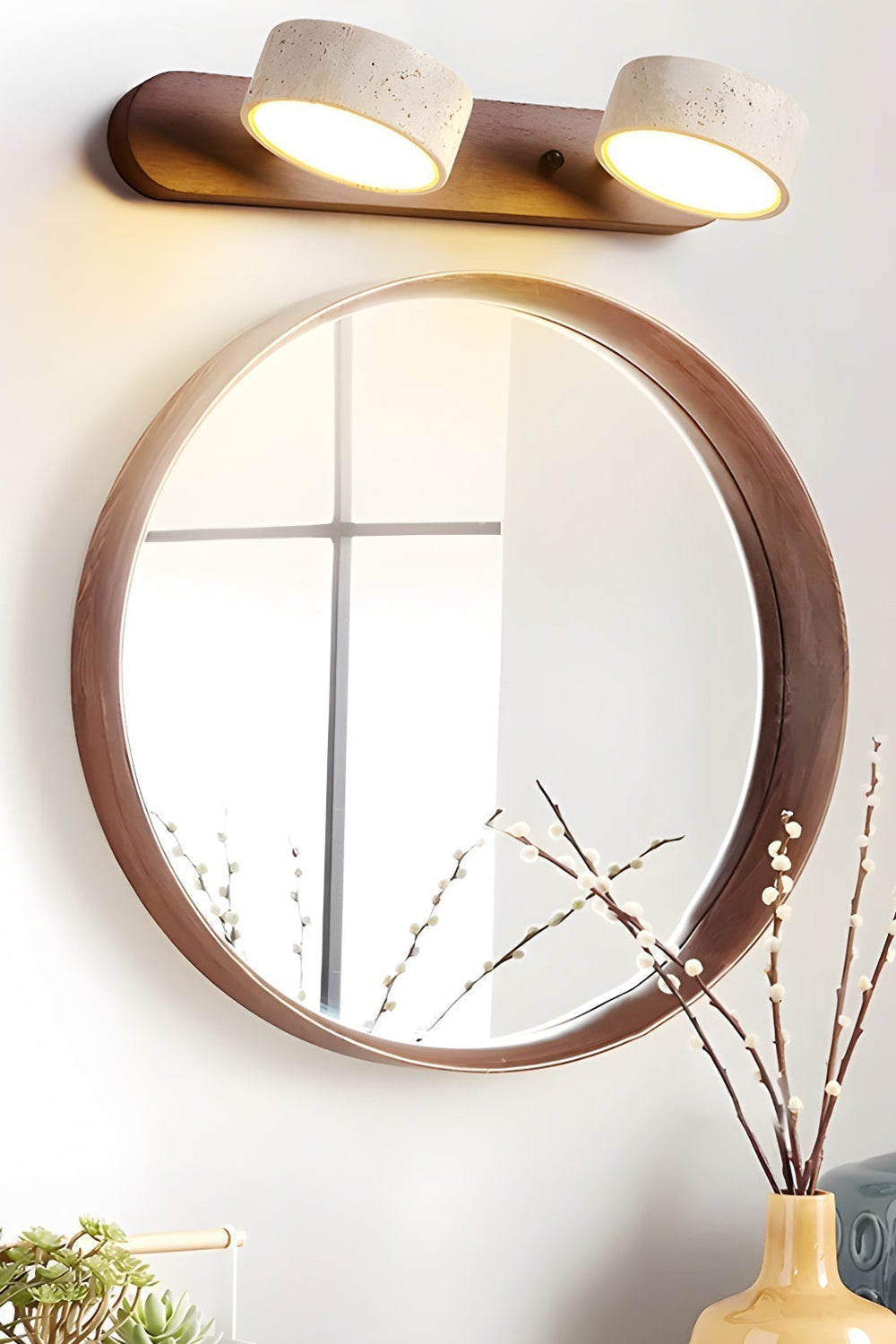 Travertine Duo Wall Light - view 3 | vexalamps
