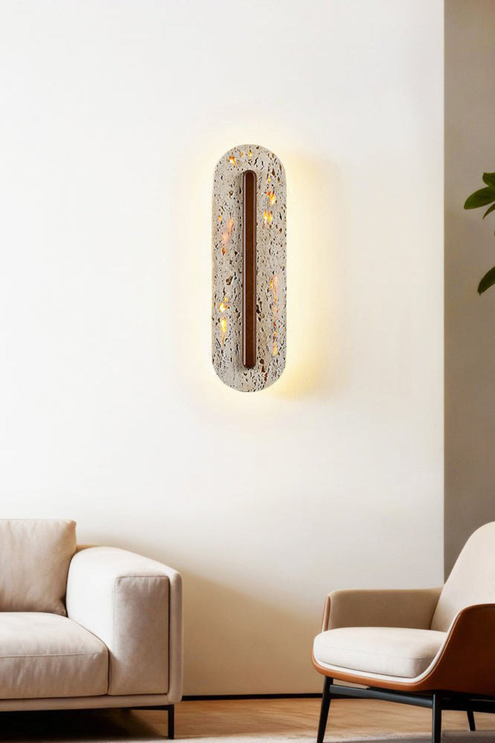 Travertine Slab Wall Sconce - view 3 | vexalamps