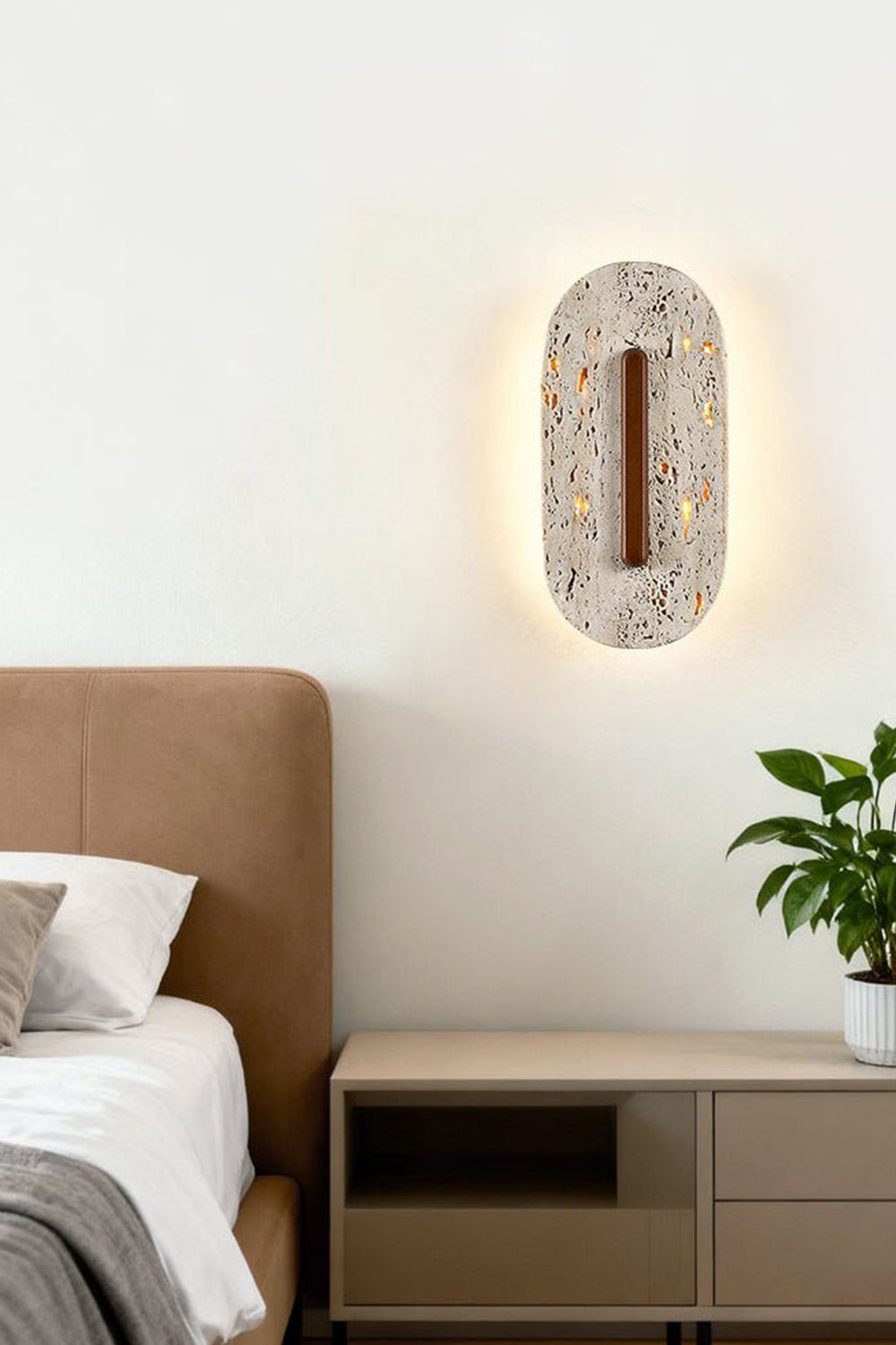 Travertine Slab Wall Sconce - view 7 | vexalamps