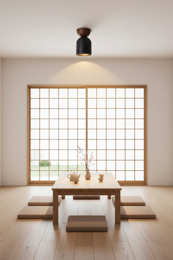Travertine Stone Ceiling Light - view 3 | vexalamps