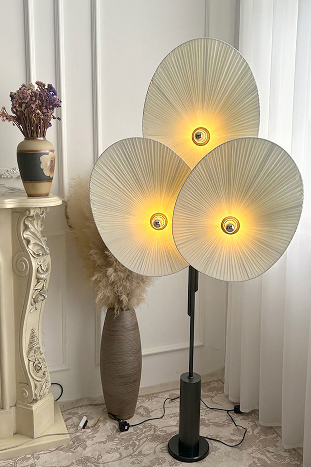 Triple Floral Floor Lamp - view 5 | vexalamps