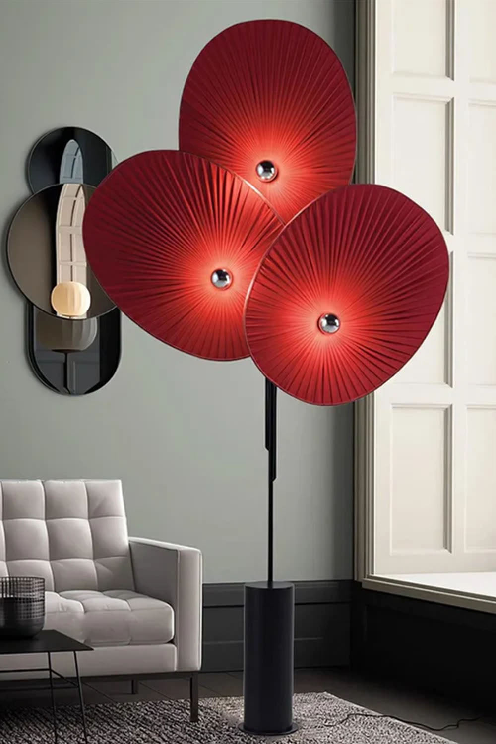 Triple Floral Floor Lamp - view 2 | vexalamps