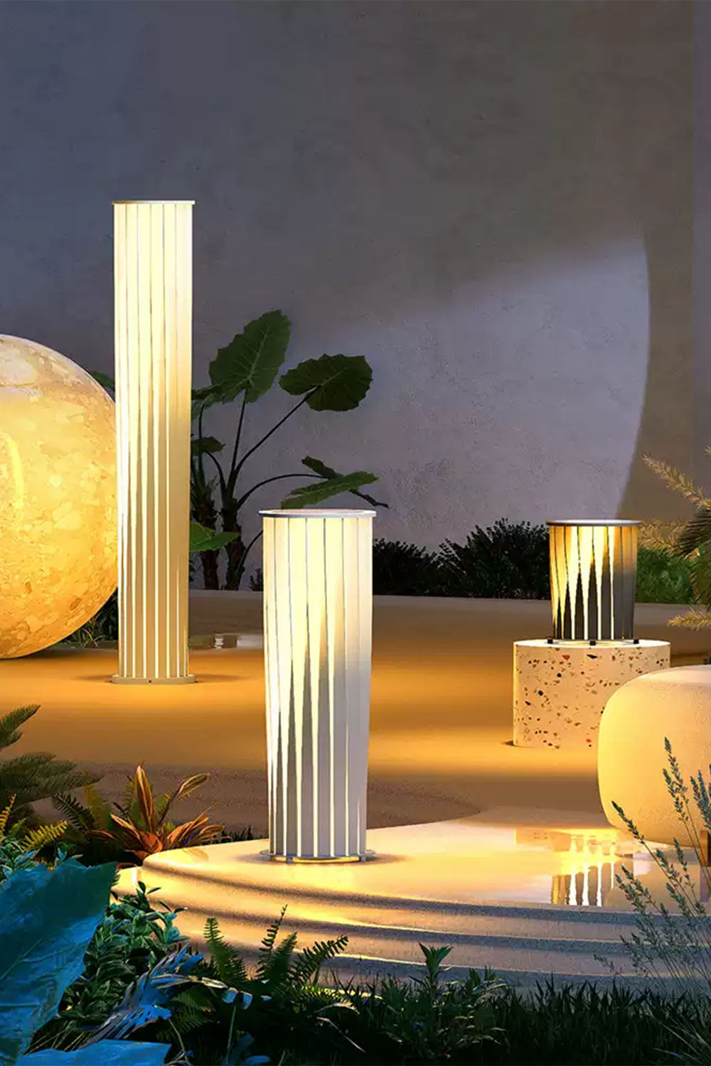 Twisted Acrylic Lantern Lawn Light - view 8 | vexalamps