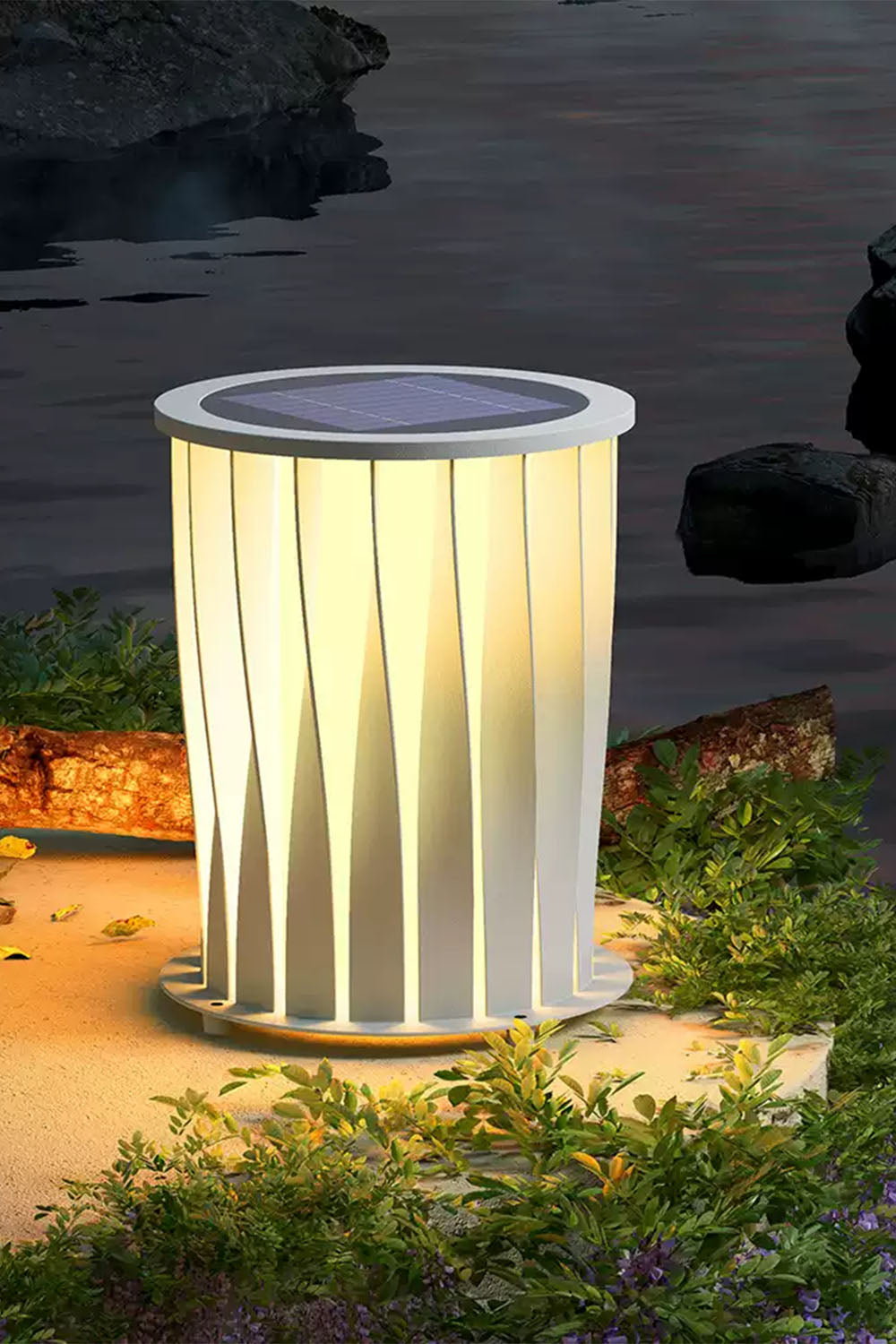 Twisted Acrylic Lantern Lawn Light - view 4 | vexalamps