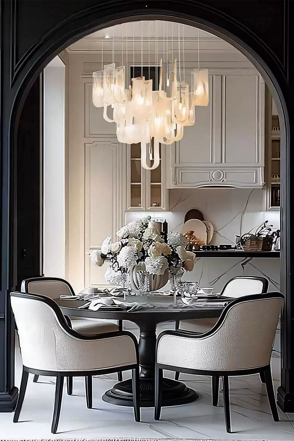 U-shaped Fog Glass Chandelier - view 4 | vexalamps