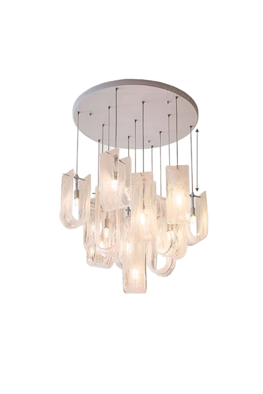 U-shaped Fog Glass Chandelier | vexalamps