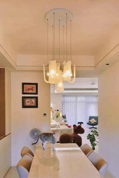 U-shaped Fog Glass Chandelier - view 10 | vexalamps