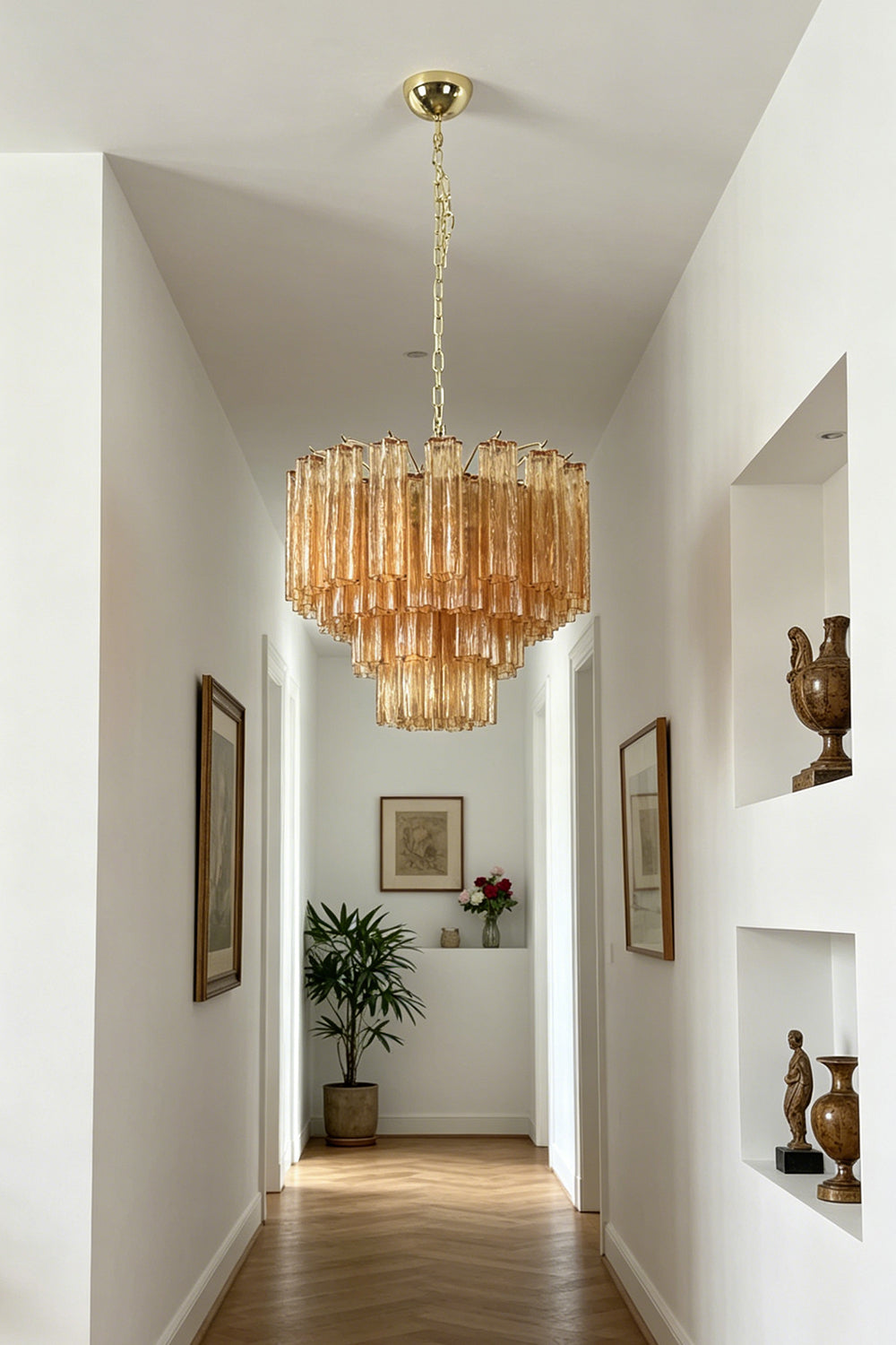 Vellune Cascade Chandelier for Hallway | Samu  Lamp
