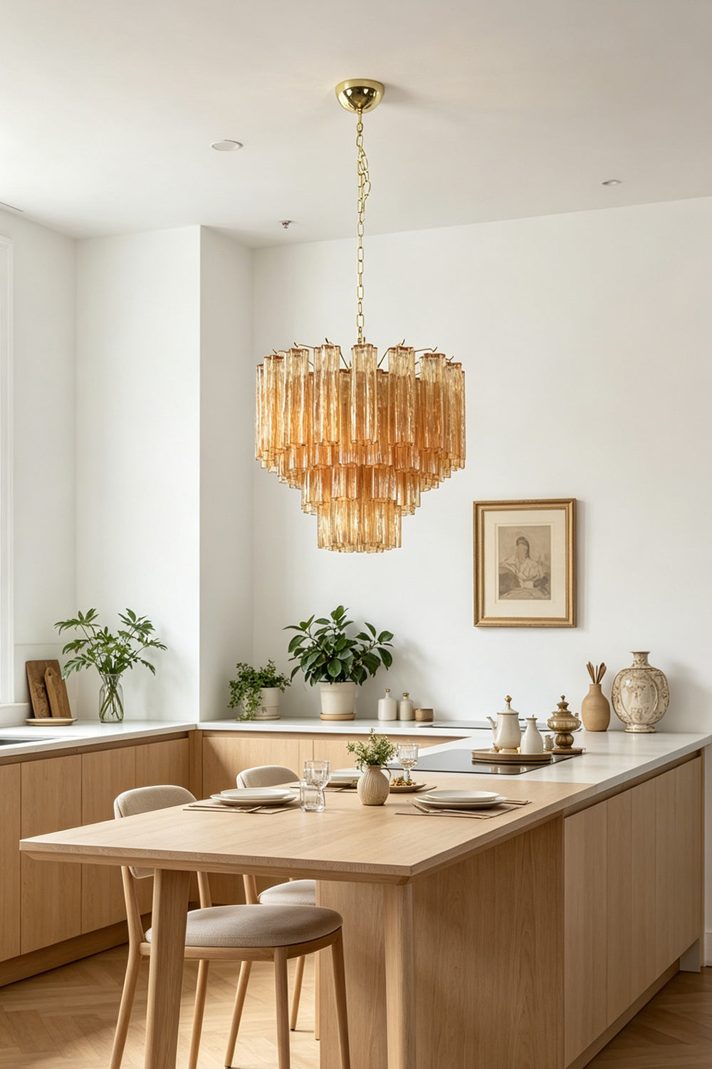 Vellune Cascade Chandelier for Kitchen | Samu  Lamp
