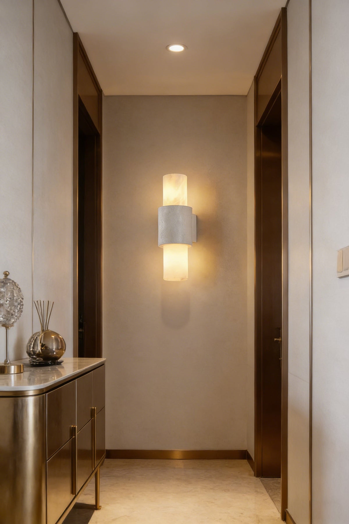 Vertical Alabaster Wall Sconce - view 11 | vexalamps