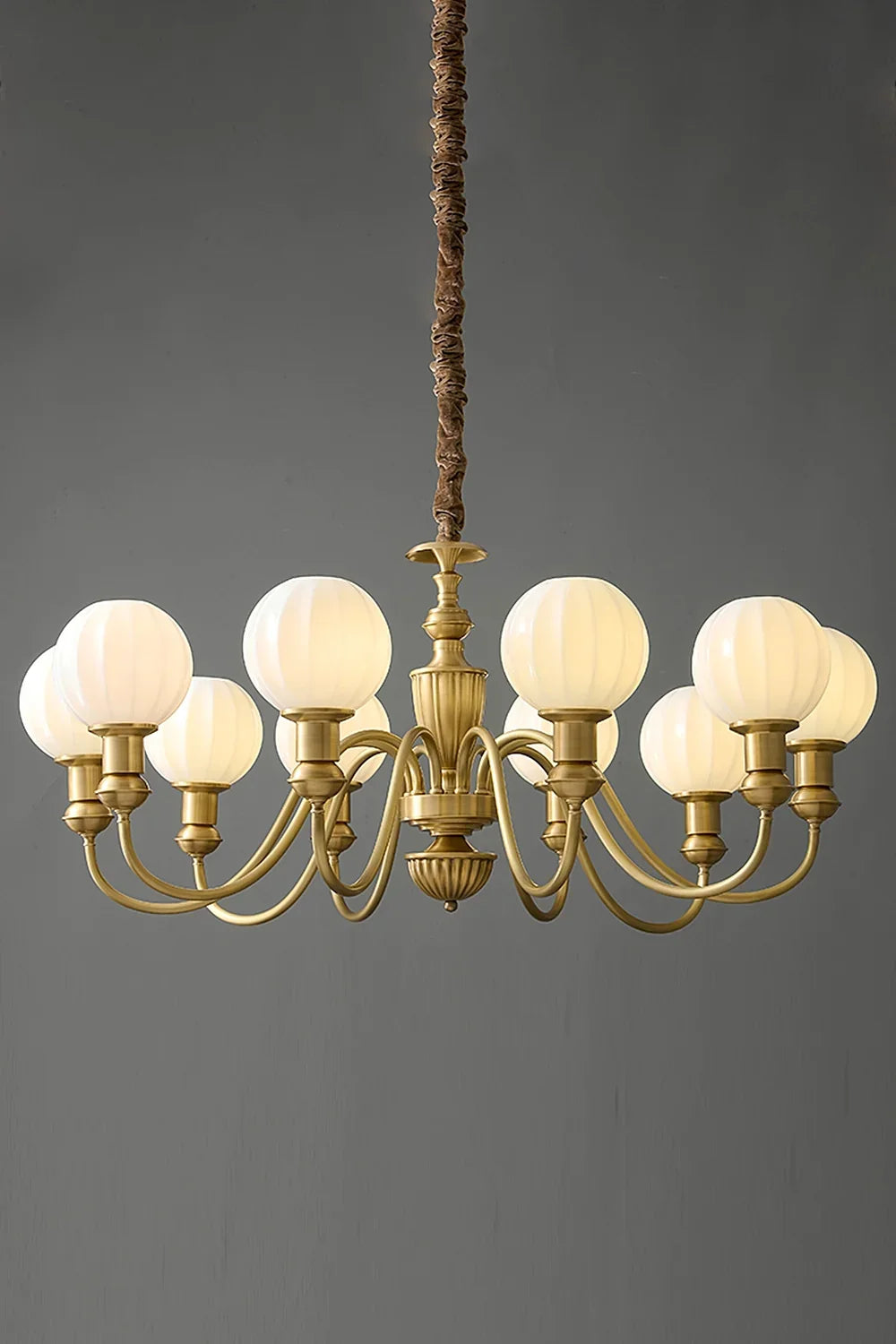 Vintage Brass Chandelier - view 8 | vexalamps