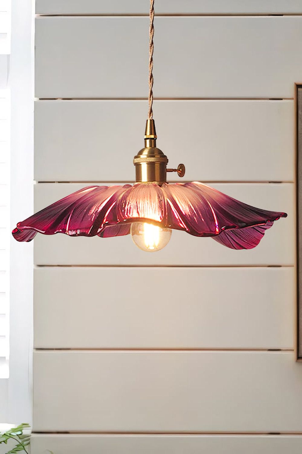 Vintage Lotus Blossom Glass Pendant Light - view 12 | vexalamps