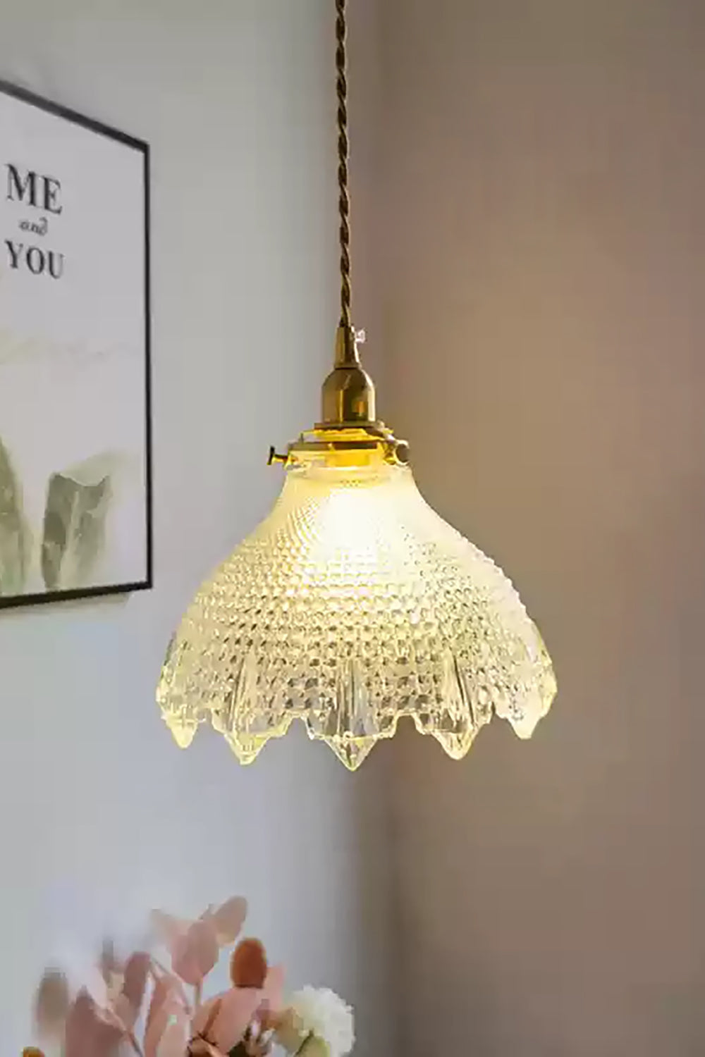 Vintage Textured Glass Pendant Light - view 5 | vexalamps