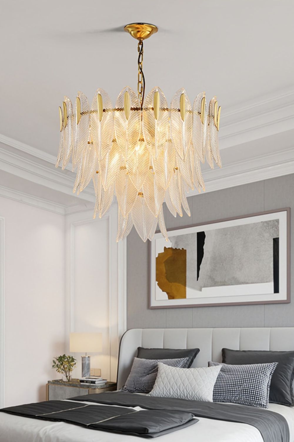 Glass Feathers Chandelier - vexalamps