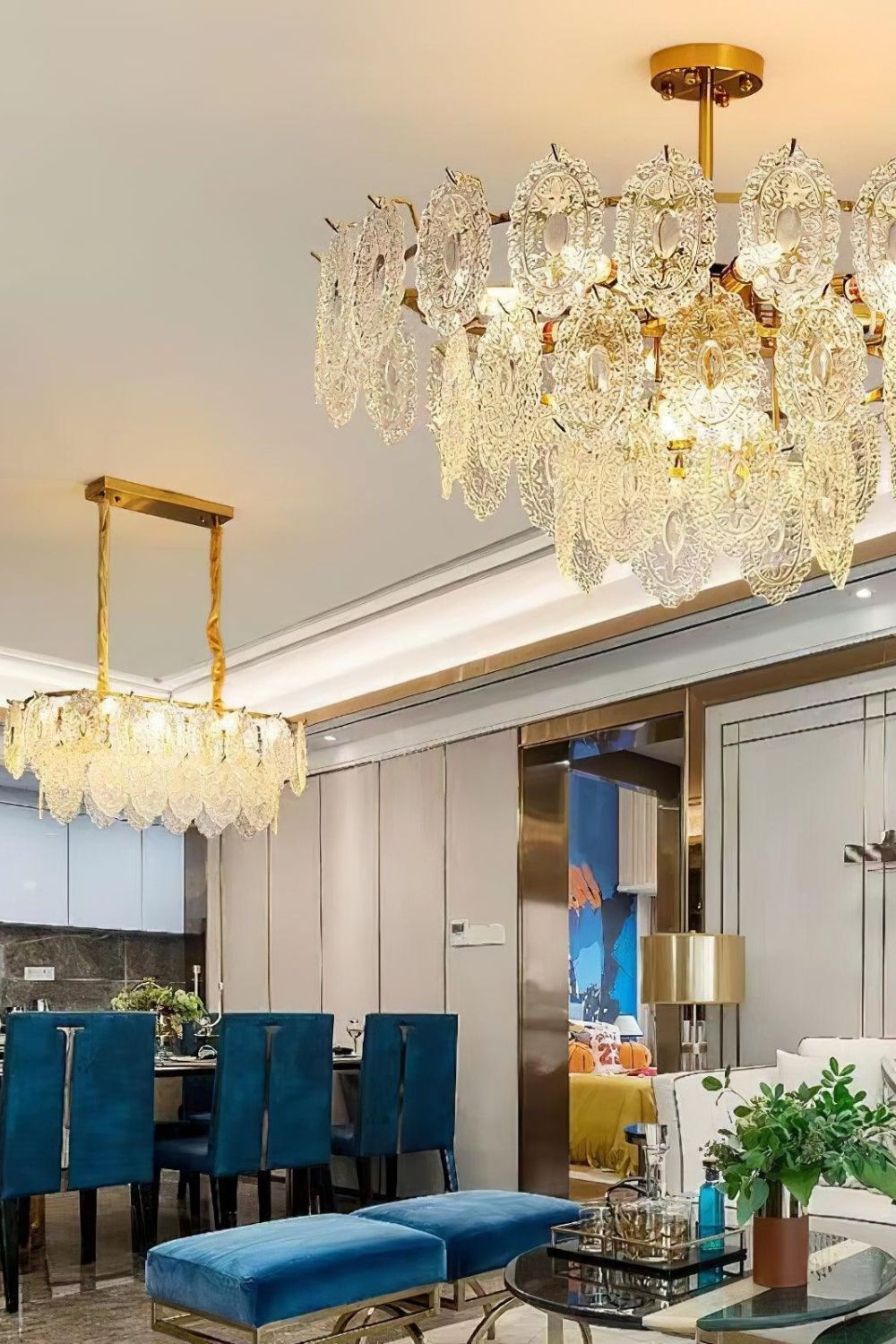 Wave Glass Chandelier - vexalamps