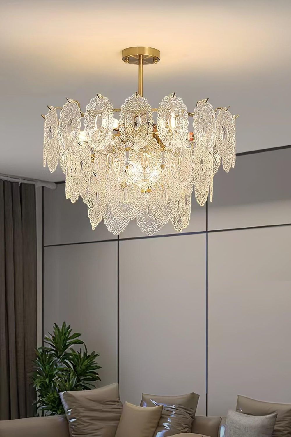 Wave Glass Chandelier - vexalamps