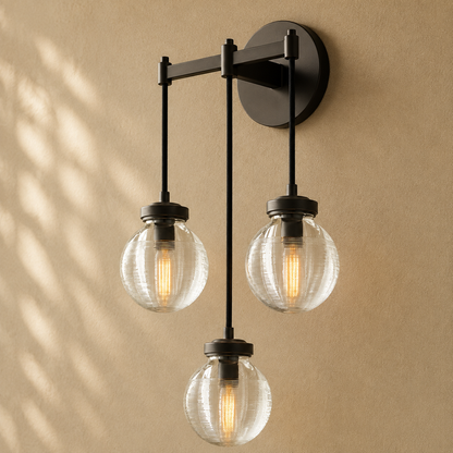 Pearly Triple Sconce - Matte Black