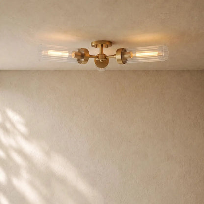 Andreass 3-Light Flushmount - Brass