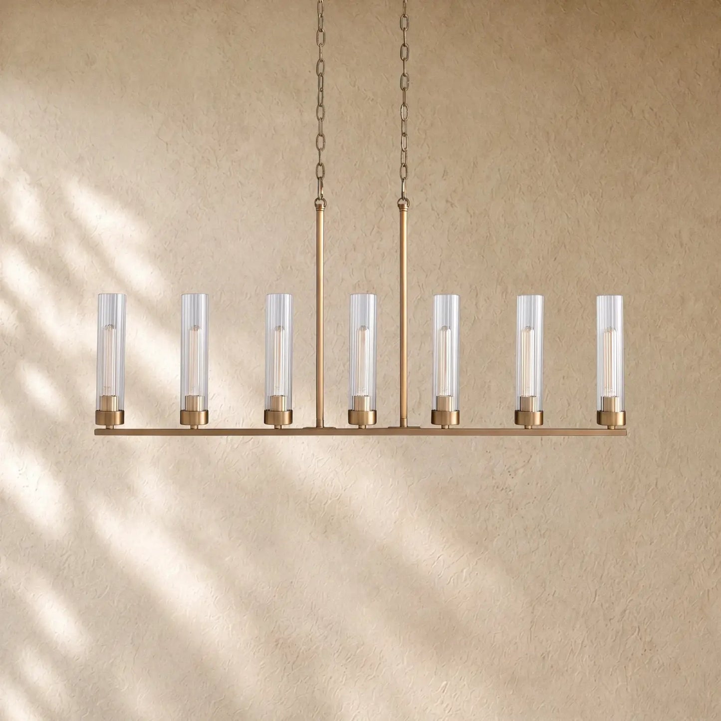 Andreass Linear Chandelier - 7-Light / Brass