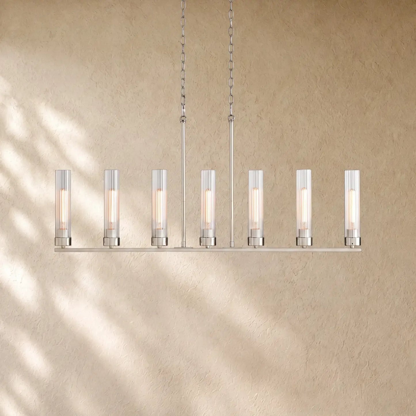 Andreass Linear Chandelier - 7-Light / Nickel