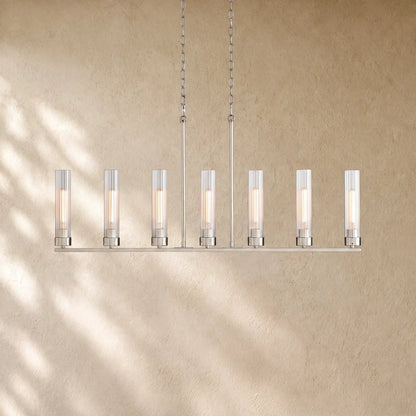 Andreass Linear Chandelier - 7-Light / Nickel