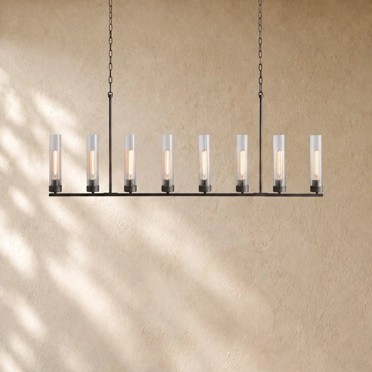 Andreass Linear Chandelier - 8-Light / Black