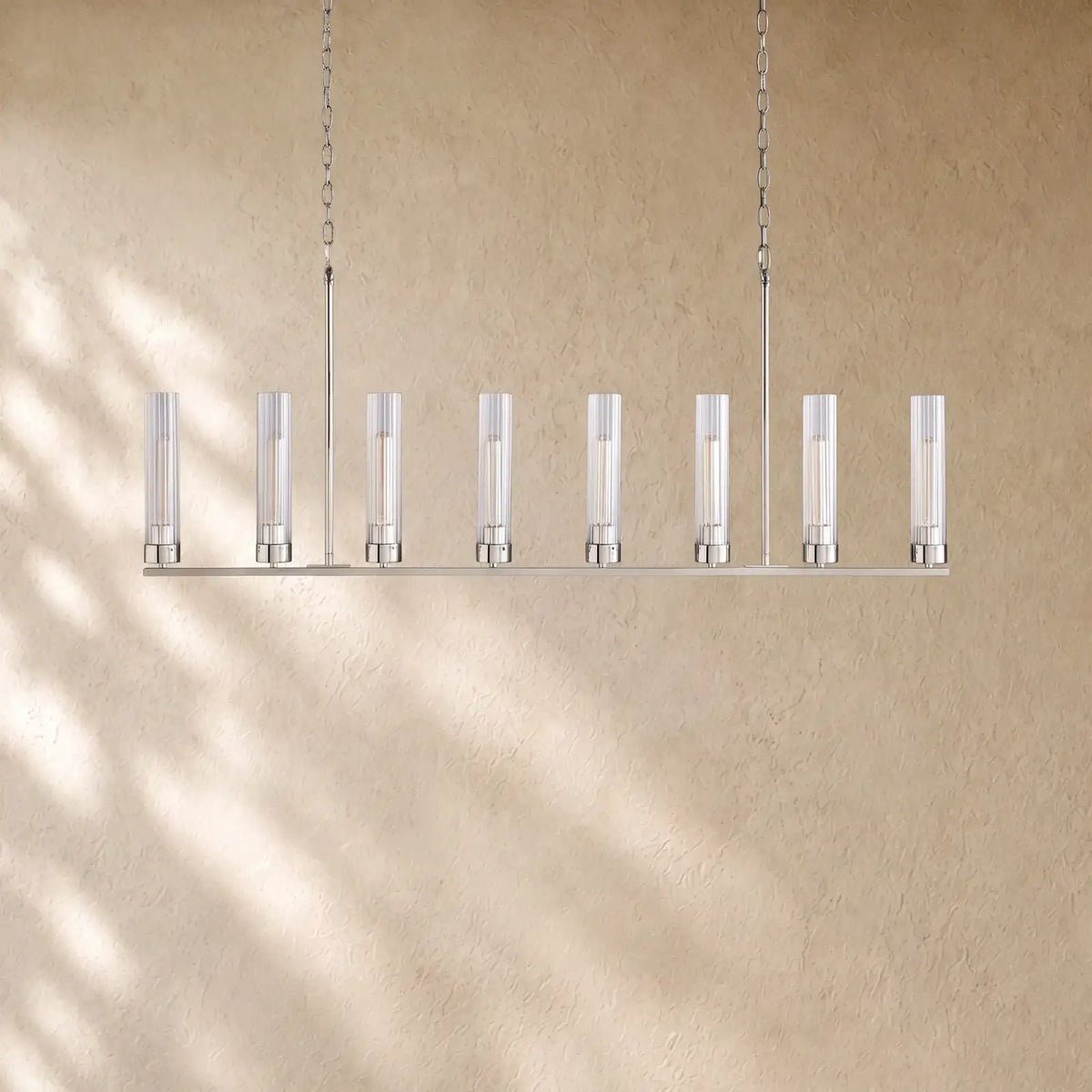 Andreass Linear Chandelier - 8-Light / Nickel