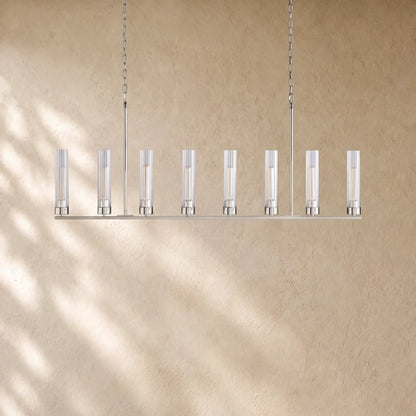 Andreass Linear Chandelier - 8-Light / Nickel