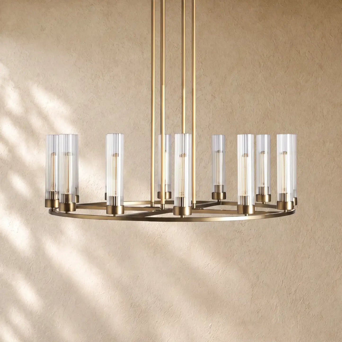 Andreass Round Chandelier 10/12 Light - Brass / 40’’ 12-Light