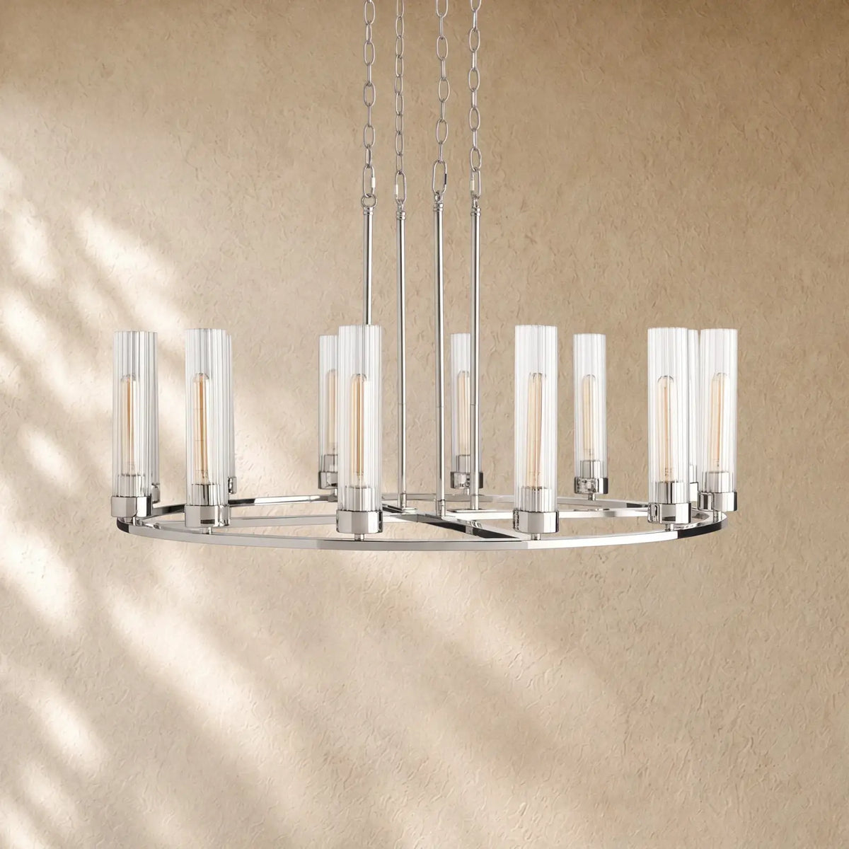 Andreass Round Chandelier 10/12 Light - Nickel / 40’’ 12-Light