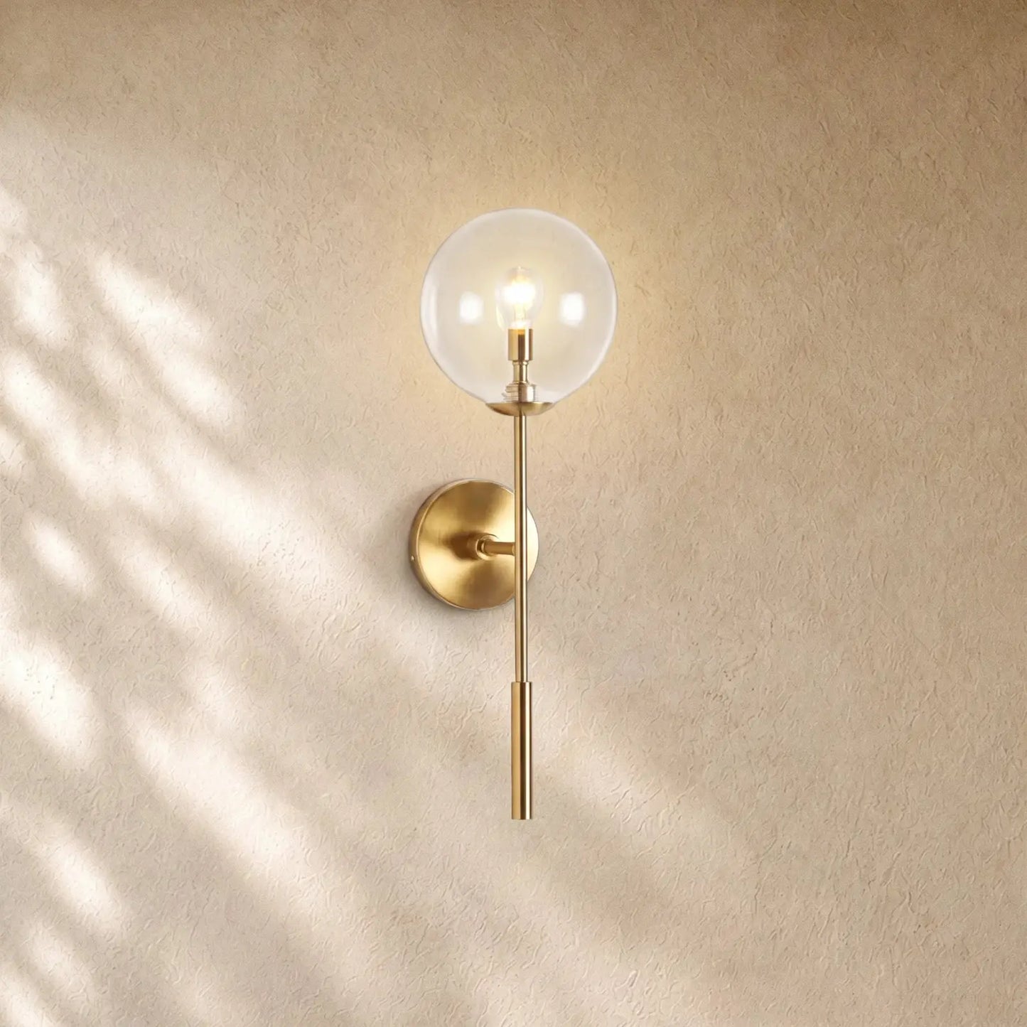 Apollos Glass Ball Wall Sconce - Brass