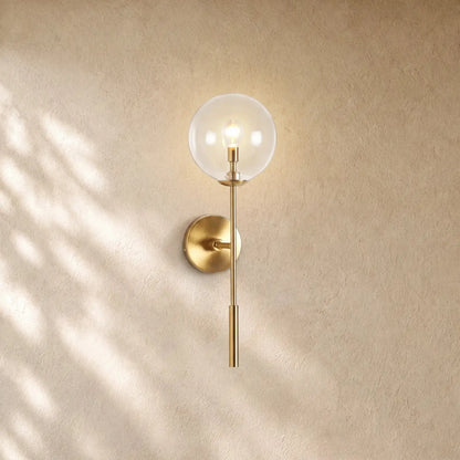 Apollos Glass Ball Wall Sconce - Brass