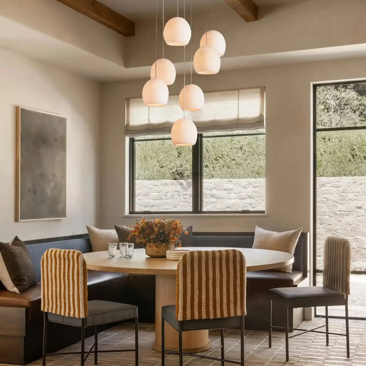Arican Round Alabaster Chandelier