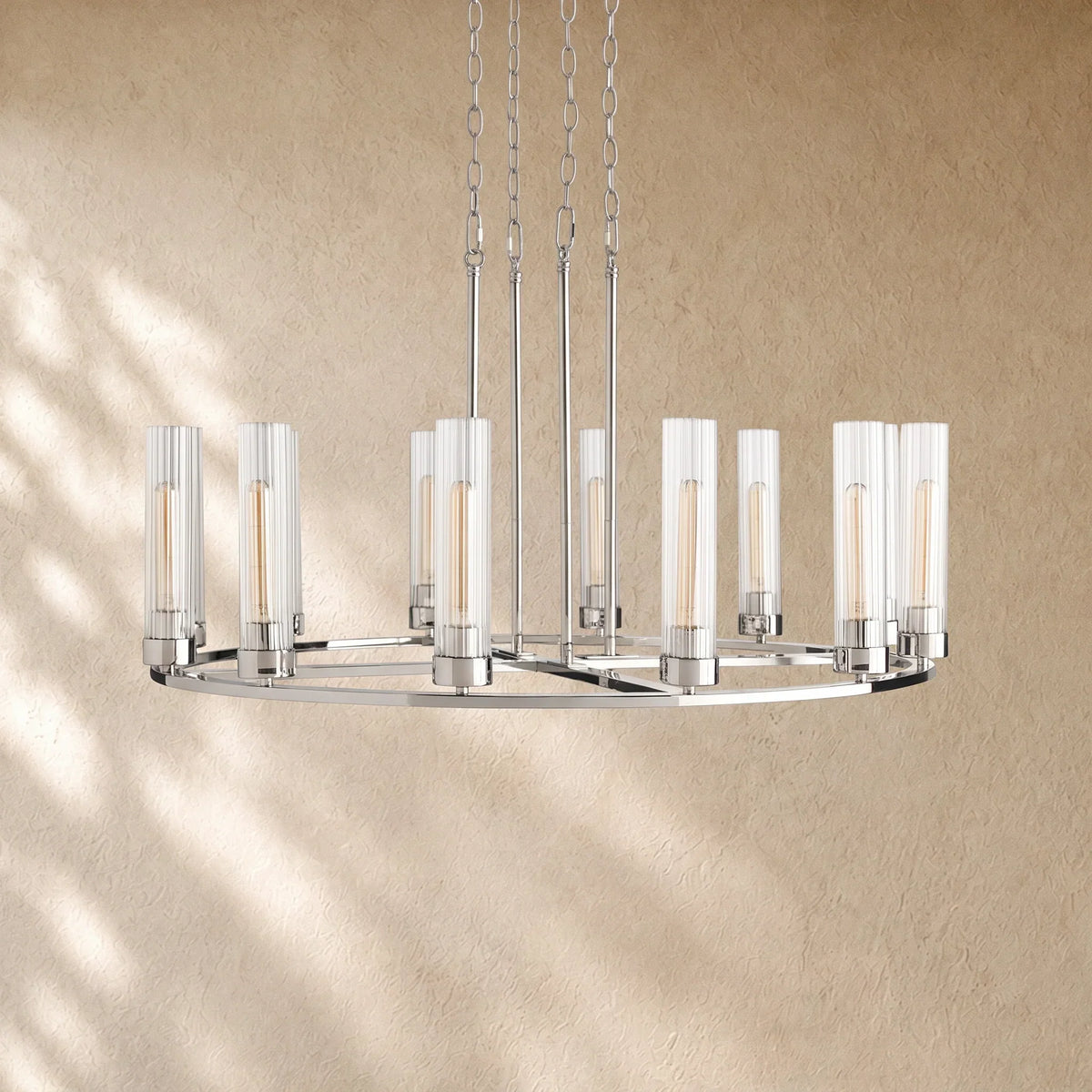 Andreass Round Chandelier 10/12 Light - Nickel / 40’’ 12-Light