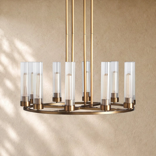 Andreass Round Chandelier 10/12 Light - Brass / 30’’ 10-Light