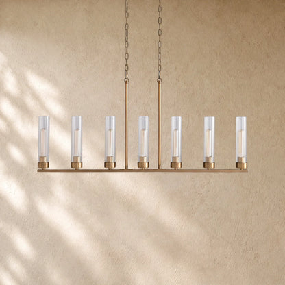 Andreass Linear Chandelier - 7-Light / Brass