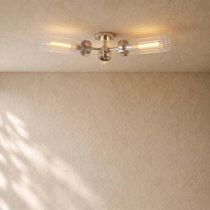 Andreass 3-Light Flushmount - Nickel