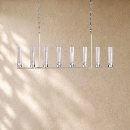 Andreass Linear Chandelier - 8-Light / Nickel
