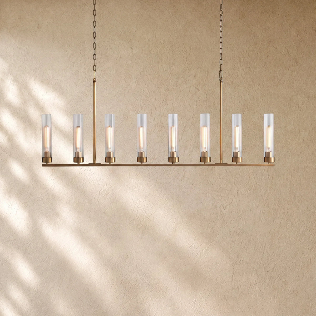 Andreass Linear Chandelier - 8-Light / Brass