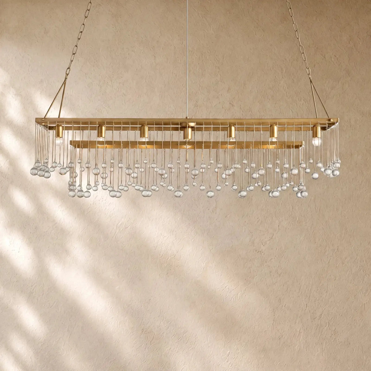 Aubray Rectangular Chandelier - Brass / 60“”
