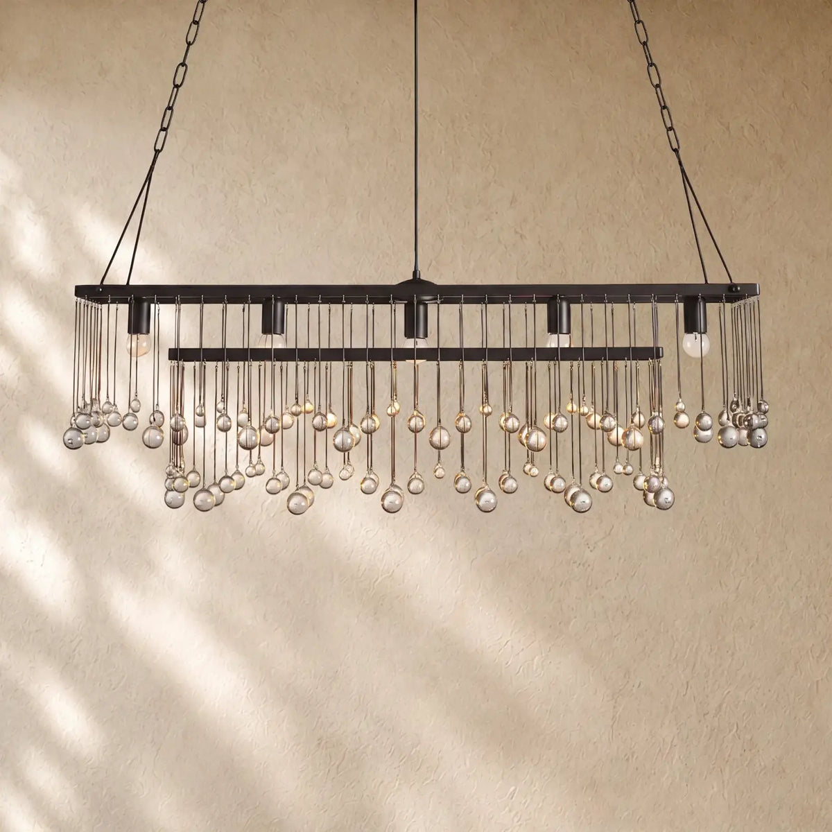 Aubray Rectangular Chandelier - Bronze / 47“