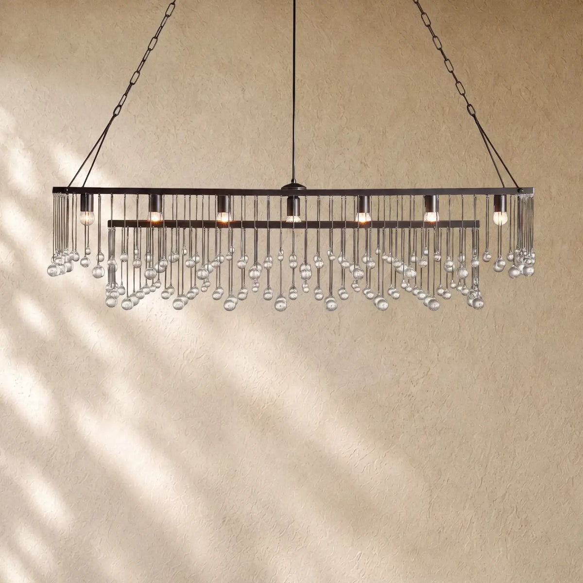Aubray Rectangular Chandelier - Bronze / 60“”