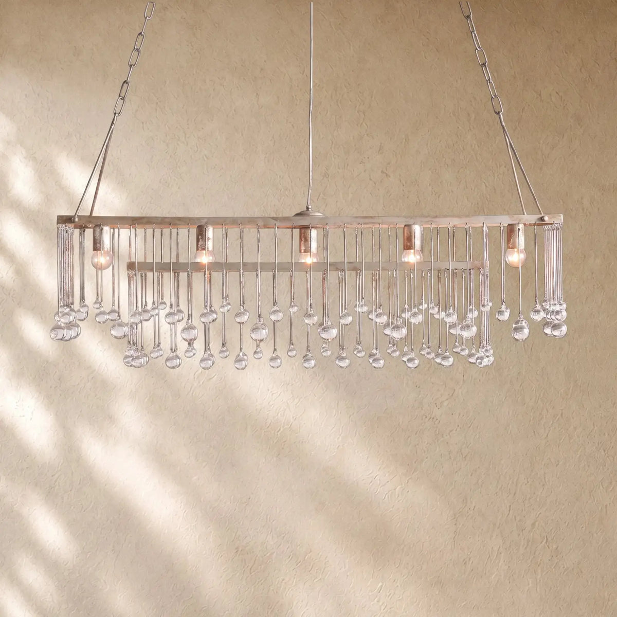 Aubray Rectangular Chandelier - Silver / 47“