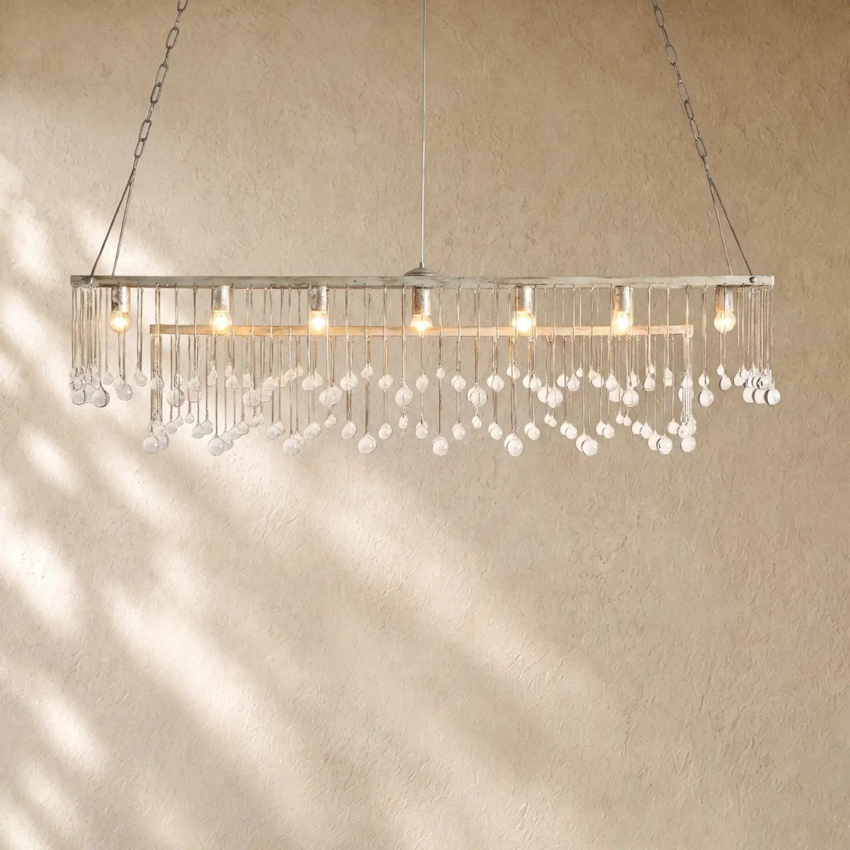 Aubray Rectangular Chandelier - Silver / 60“”