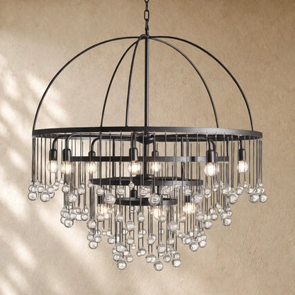 Aubray Round Chandelier - Bronze / 4-Tier 8-Light