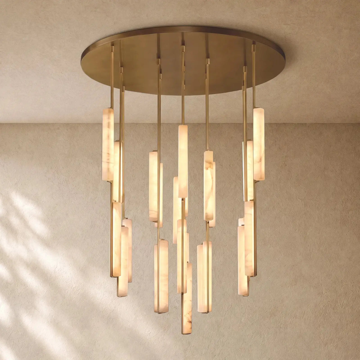 Audubom Alabaster Round Chandelier - 56’’ / Brass / Classic