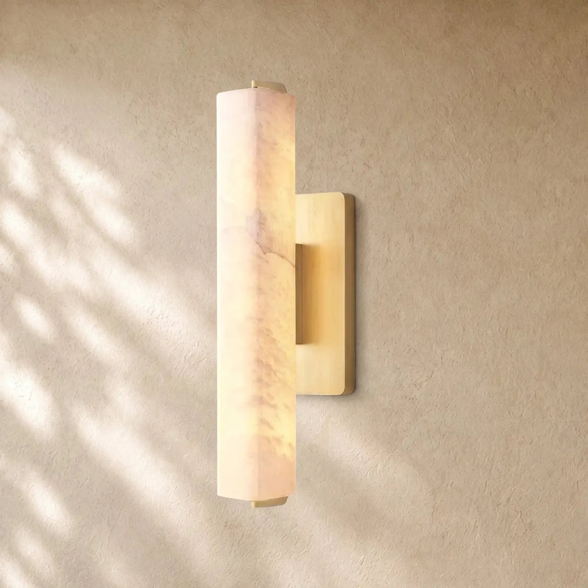 Audubom Alabaster Single Sconce - 15’’ / Brass