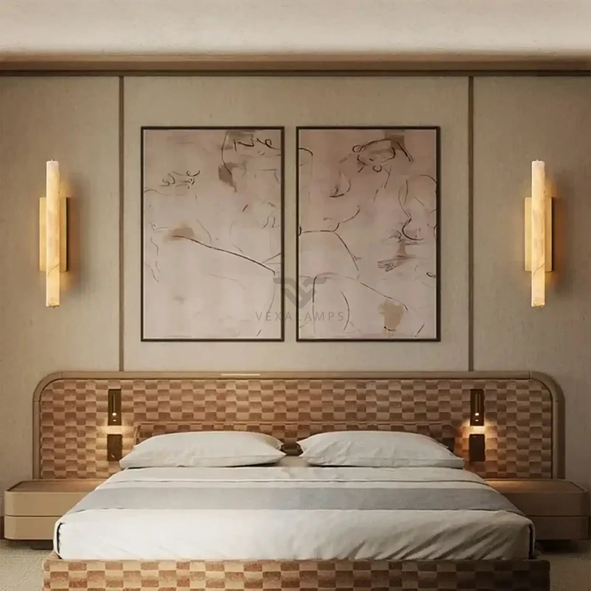 Audubom Alabaster Single Sconce