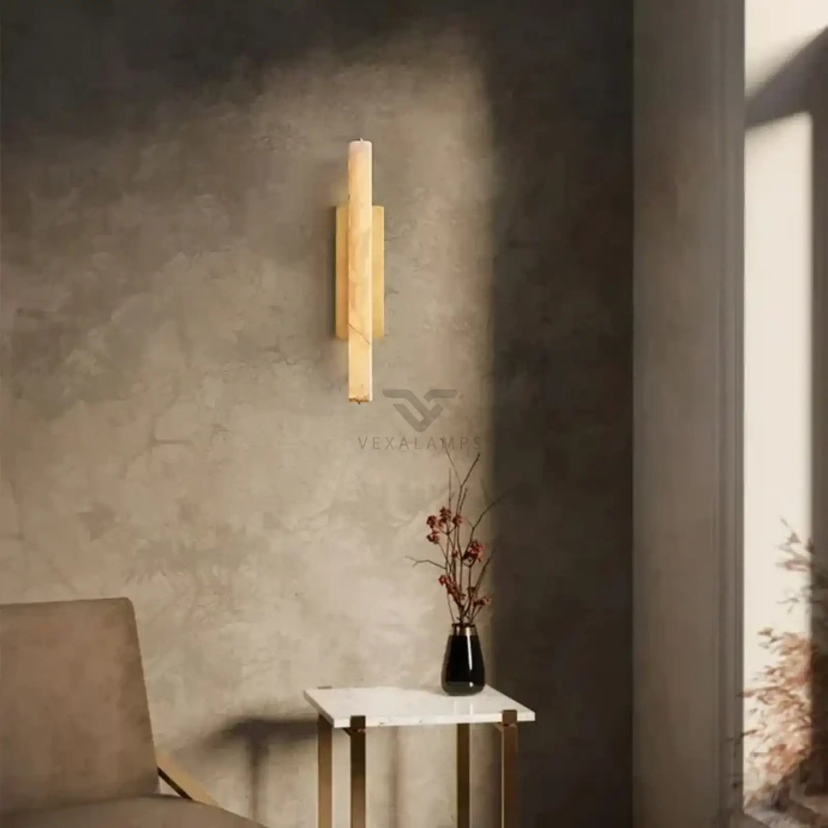 Audubom Alabaster Single Sconce